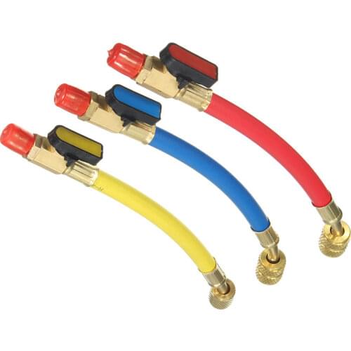 19cm Car Refrigeration Air Conditioning AC Diagnostic Manifold Pressure Gauge Hoses Tool Set R134A 800PSI Manifold Gauge Set