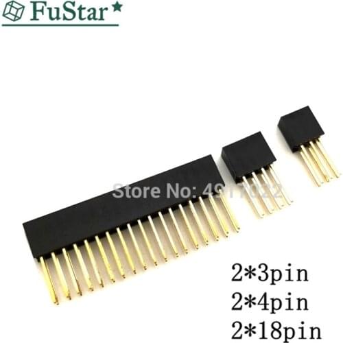 10PCS 2.54mm Double Row Female Long pins 11mm Breakaway PCB Board Pin Header socket Connector 2*3 2*4 2*18 Pin For 2x3P 2x4 2x18