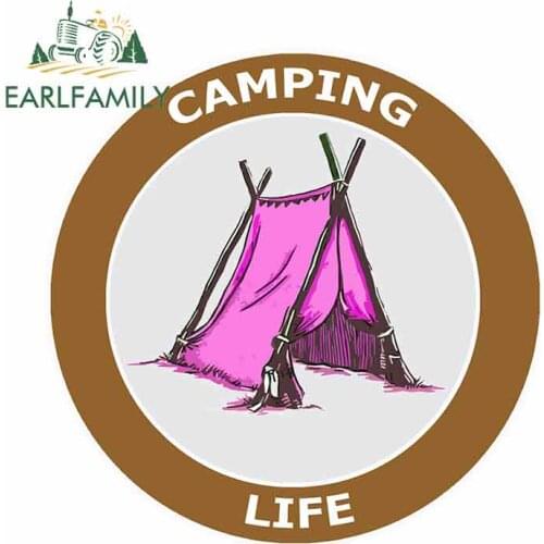EARLFAMILY 13cm x 13cm For Camping Life Tent Creative Sticker Vinyl Car Stickers Car Accessories Fashion Custom Printing