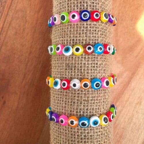 Go2Boho Turkish Evil Eye Bracelets Mixcolor Beaded Bracelet For Women Boho Jewelry 2021 Greek Eye Braclet Bring Lucky Jewellery