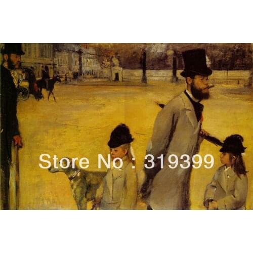 Oil Painting Reproduction on Linen Canvas,Place de la Concorde by edgar degas,Free DHL Shipping,handmade,Museum Quality