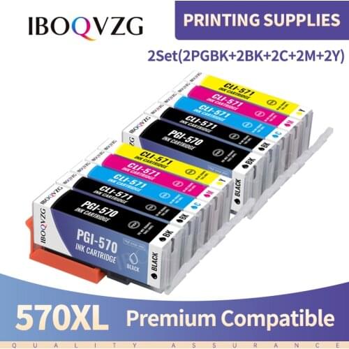 IBOQVZG PGI-570xl PGI570 570xl PGI-570 CLI-571 Compatible Ink Cartridge For Canon PIXMA MG5750 MG5751 MG5752 MG5753 MG6850