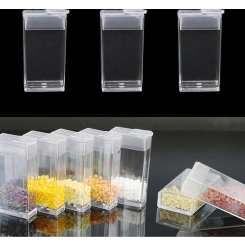 Multiple Usages Diamond Container with Covers Can Store Jewelry Bead Diamond Painting Drills Nail Jewelry and Pills