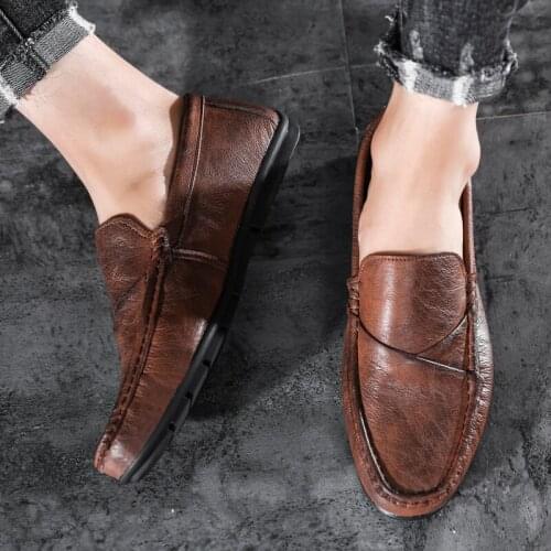 Sneakers de cuero informales leather casuales for comfortable fashion flat mens 2020 sapatos breathable masculino black para