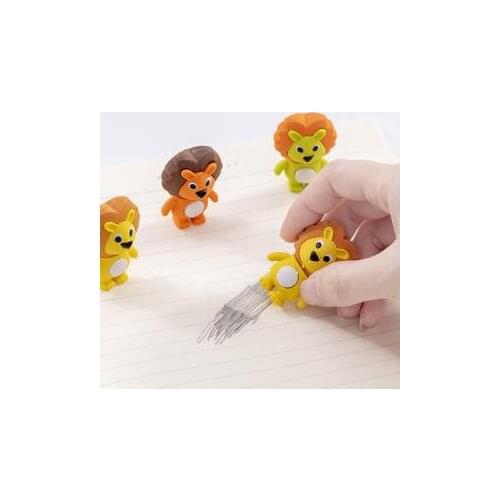1pcs Cute little lion cartoon creative eraser school supplies pencil eraser