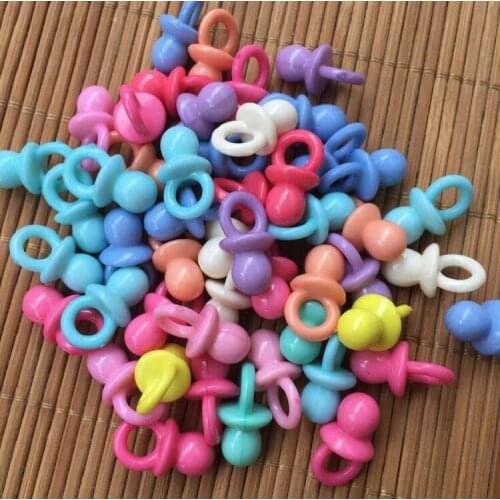 Confetti mini pacifier nipples Scatter bead for Gift box Craft Birthday Party baby shower table favor Decoration DIY