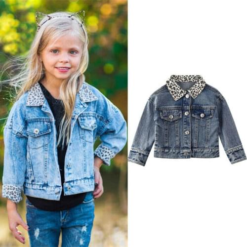 PUDCOCO Newest Baby Girl Leopard Print Denim Jacket Coat Casual Tops Spring Autumn Outwear Outfit 0-5T