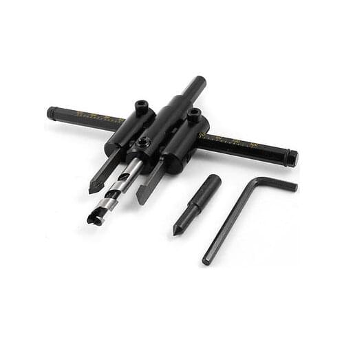 OZE19921102 Black 30mm to 120mm Diameter Cut Adjustable Circle Cutter Tool + Spare Drill Bit abcd