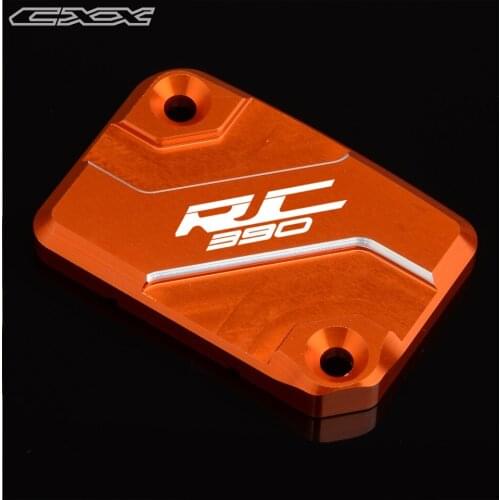 Motorcycle CNC Front Brake Master Fluid Reservoir Cover Cap For KTM RC 390 2013-2017 LOGO rc 390