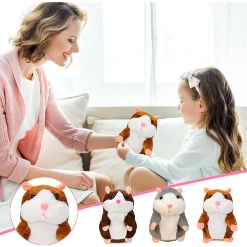 Cushion Toys Plush Pillow Adorable Interesting Speak Talking Record Hamster Mouse Plush Kids Toys Electric Stuffed Toys Gifts