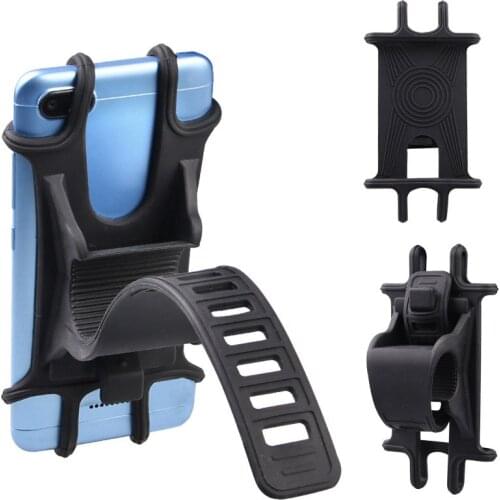 Portable Bike Phone Holder Silicone Adjustable Pull Button Anti-shock Phone Mount Bracket Fork For Bicycle Phone Holder Phone