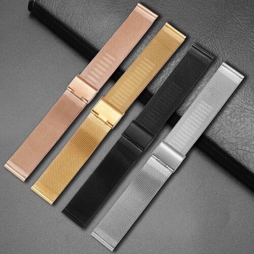 Milanese Watch Band Blue Black 8mm 10mm 12mm 14mm 16mm 18mm 20mm 22mm 24mm Stainless Steel Mesh Replacement Strap for DW Apple