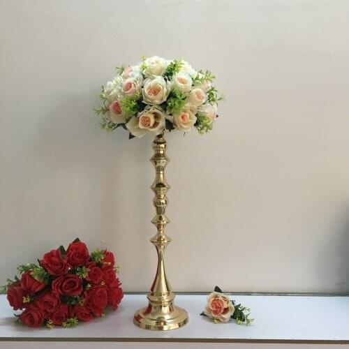 Luxury long stem gold candelabra wedding centerpieces senyu0990