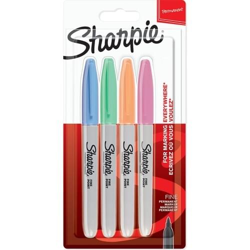 Sharpie Sharpie Fine Permanent 4'Lü Pastel Color Marker