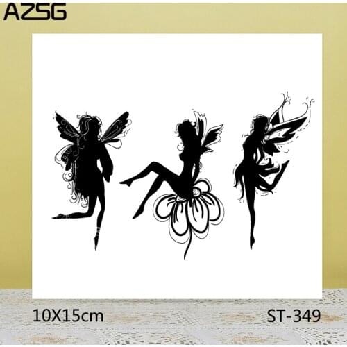 AZSG Fairy in flowers Stamps/Seals For scrapbooking DIY Card Making/Album Silicone Decoration crafts 10*15cm