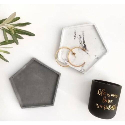 Silicone Molds for Concrete Coaster Plaster Tray Mold Hexagon Tray Mold Cement Dish Plate Mold