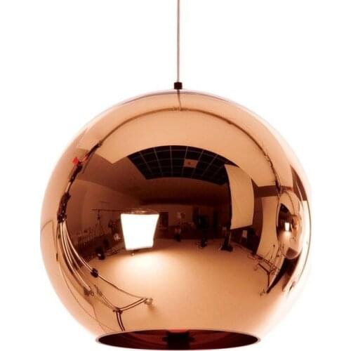 Modern Mirror Glass Ball Pendant Lights Copper Led Pendant Lamp Nordic Hanging Lamp for Living Room Decor Lighting Fixtures Lamp