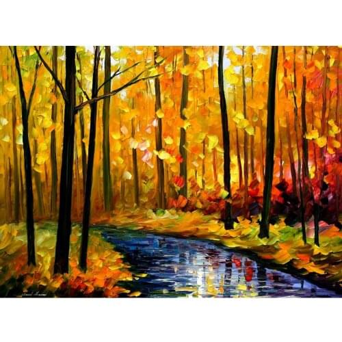 Modern art paintings for sale fall stream knife oil painting Landscape for living room Hand painted