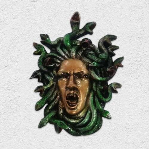Medusa Head Of Snakes Statue Gothic Wall Decor Resin Sculpture Greece Home Decor For Fence Porch Garden Wall Door Window Bedroom