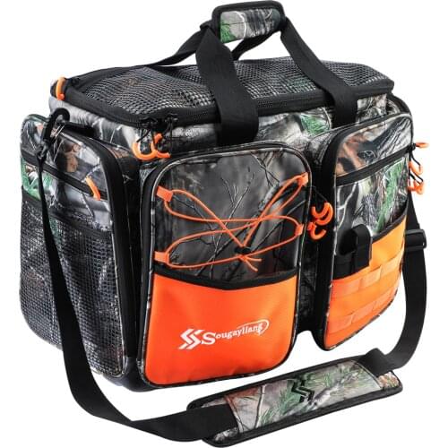 Sougayilang Outdoor Pole Package Fishing Tackle Bag for Fishing Reel Lure Oxford Fabric Fishing Bag Shoulder Crossbody Bag