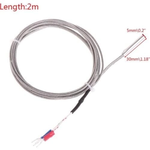 2m K-Type Thermocouple Temperature Sensor 0-600 Celsius 5*30mm Probe Stainless Steel Z1017