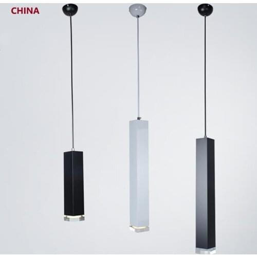 Dimmable LED Pendant Lights Cylinder Hanging Lamps Kitchen Dining Room Shop Bar Decoration Cord Pendant Lamp Background Lighting