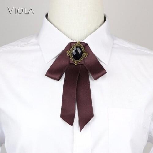 14 Colors Elegant Ribbon Bowtie Black Jewelry Female Adjustable Shirt Accessory Girl Gift Butterfly Party Workplace Fine Texture