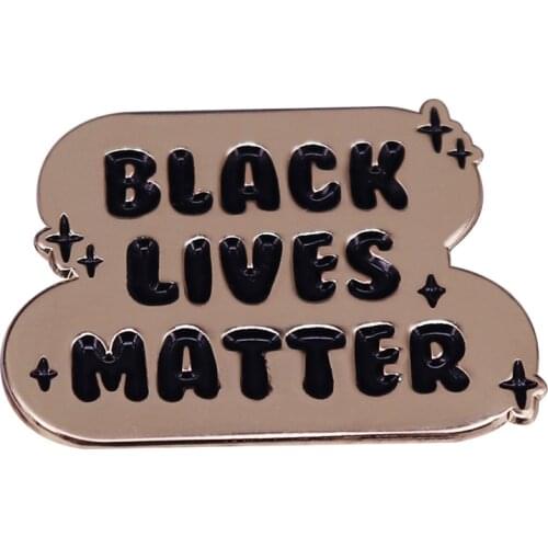 Black Lives Matter Golden Lapel Pin Protest Police Brutality Brooch The Racial Inequality Reminder