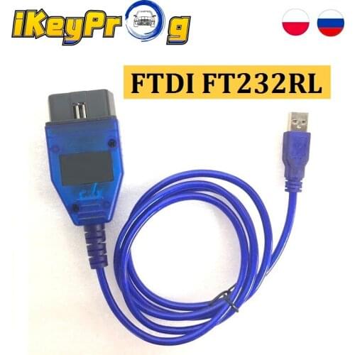 10PCS/LOT USB VAG COM OBD2 Cable KKL 409 OBDII Code Scanner KKL 409 USB Diagnostic Cable FTDI FT232RL VAG KKL 409 Professional