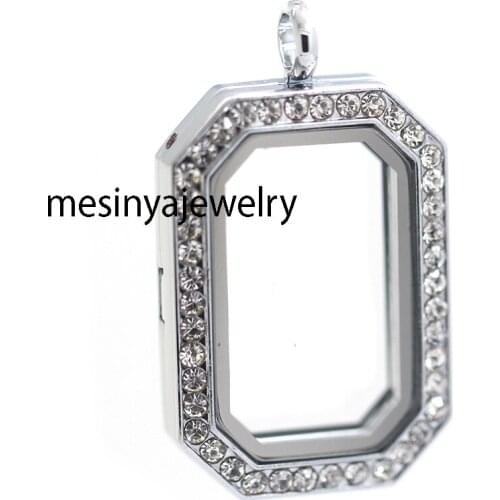 10pcs Octagon czech crystal strong magnetic authentic glass locket for floating charms love note keepsake xmas gift