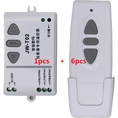110V-250V wireless projection screen remote control switch projection curtain remote control switch @ 1x Receiver+6X Transmitter