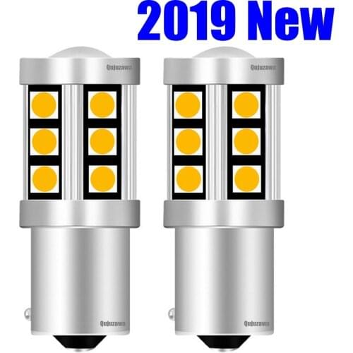 2PCS Samll Size PY21W 7507 BAU15S 1156PY 150 Degree 15 SMD 3030 LED Auto Turn Signal Lamp Car Direction Indicator Light Yellow