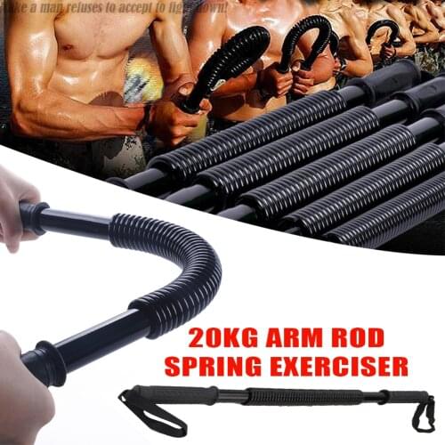 Black 20KG Arm Training Gym Spring Steel Exerciser Power Wrist Hand Gripper Strengths Fitness Equipment Chest Expansion Device