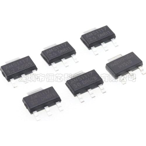 20PCS/Lot AMS1117-3.3/1.2/1.5/1.8/2.5/5/ADJ Step-Down IC Linear Regulator SOT223