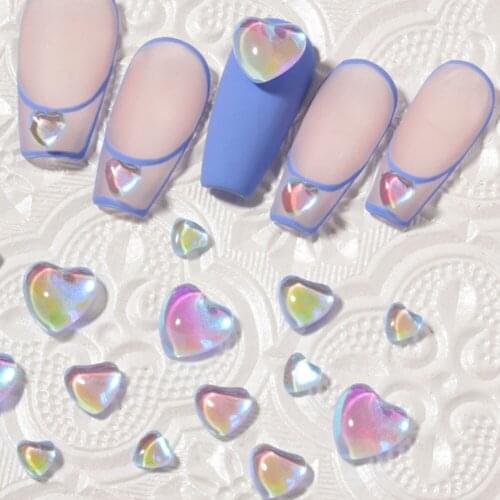 20pcs size mixed Candy Love Crystal Diamond Heart Glass Symphony Shining Mocha Macaron New Nail Decoration
