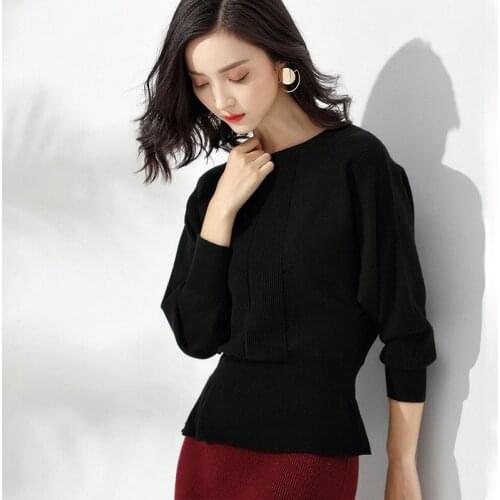 2019 Autumn And Winter Woman Sweater Knitting Pullovers New Korean All-Match Office Ladies Slim Pullover With Neck Female DD2358