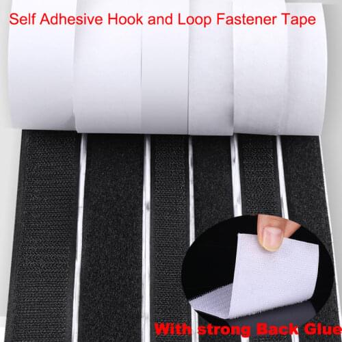 25M/Pair Black White Velcros Adhesive Hook And Loop Fastener Tape Nylon Autoadhesivo Magic Sticker Tape With Strong Glue 16-50mm