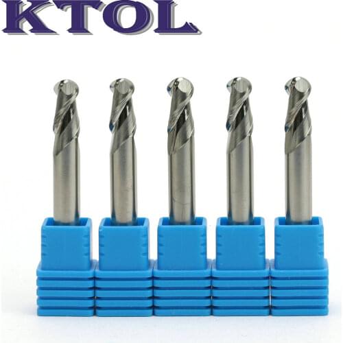 6x15mm 2 Flute End Mill Ball Nose Cutter Aluminum CNC Router Tool Spiral 5pc Coated Tungsten Steel Carbide Aluminium Cutting Bit
