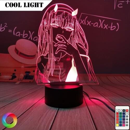 Anime 3d Lamp Zero Two Darling In The Franxx Nightlight Moon lamp Bedroom Decor Light Manga Gift Night Light Lamp