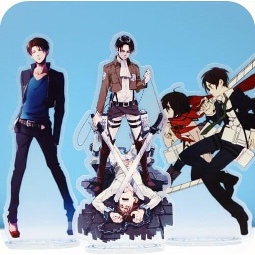 Anime Cartoon Attack on Titan Shingeki no Kyojin Ackerman Eren Acrylic Stand Figure Gift Halloween Cosplay Keychain Stand Figure