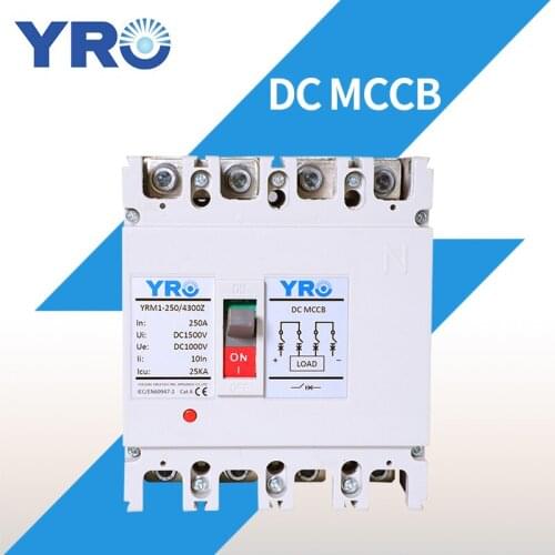 DC 4P 100A 250A 400A 630A Moulded Case Circuit Breaker Switch MCCB Solar Battery Main Switch Solar battery protector