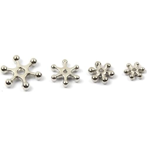 200pcs/lot Rhodium Snowflake Plastic CCB Beads Loose Spacer Beads For Jewelry Making Findings Supplies DIY Accessories