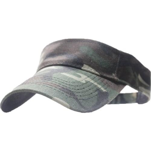 Women Men Summer Cap Camouflage Print Visor Empty Top Baseball Cap Adjustable Uv Protection Wide Brim Sports Sun Sunscreen Cap