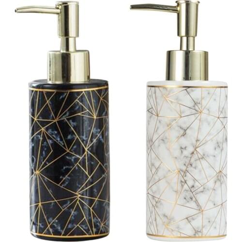 300ml Soap Dispenser Marble Lotion Refillable Liquid Makeup Hand Sanitizer Container Home Bathroom Pump Bottle