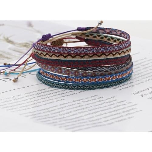 GO2BOHO Cloth Bracelets Boho Bracelet For Women Jewelry Friendship Gift Tracker 2021 Braided Wristband Fabric Pulseras Wholesale