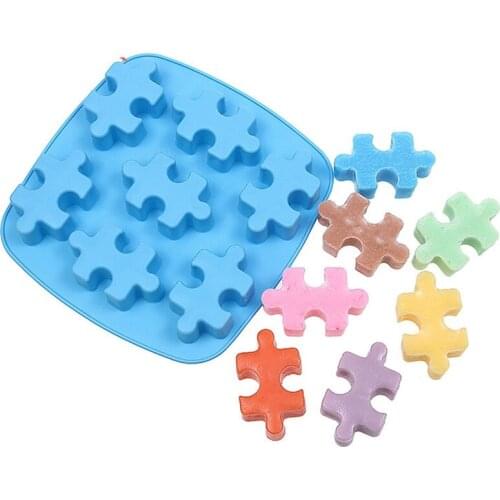 Baking Tool DIY Cookie Tools Silicone Creative Ice Plaid Mold Microwave Oven Baked Chocolate Jigsaw Mould High Quality