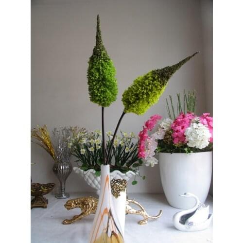 [] Cheap promotional snow decoration simulation flower artificial flowers yellowish green bromeliad bromeliad