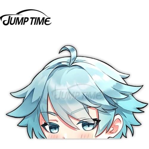JumpTime 13 x 7.4cm Chongyun Genshin Impact Peeker Car Windows Decal Anime Waterproof Bumper Window Stickers for Vehicle Truck