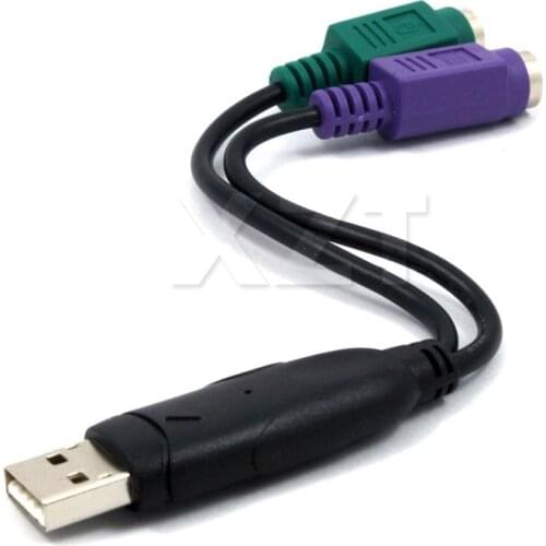 1pcs USB Male to 6Pin 6 Pin PS2 PS/2 Female Extension Cable Y Splitter Adapter Connector for Keyboard Mouse Scanner