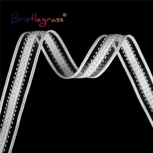 BRISTLEGRASS Combo 4 Yard 1/2" 13mm Mesh Tulle Frilly Decorative Lace Trim Elastic Spandex Band Tape Lingerie Dress Sewing Craft